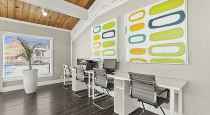 Business center with Wi-Fi and computers 