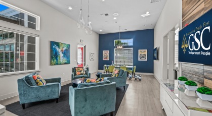 Resident Lounge with comfortable seating and Complimentary Coffee Bar