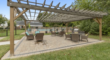 Pergola with social grilling terrace and seating
