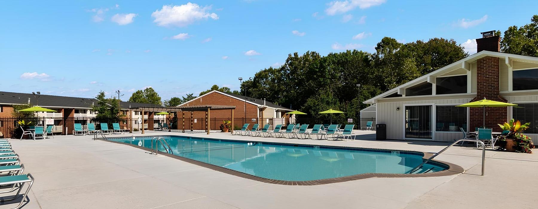a swimming pool in a backyard