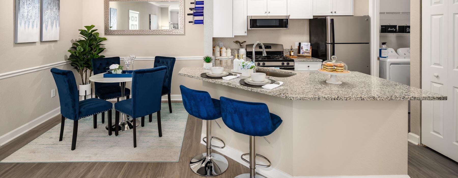 kitchen next to dining area