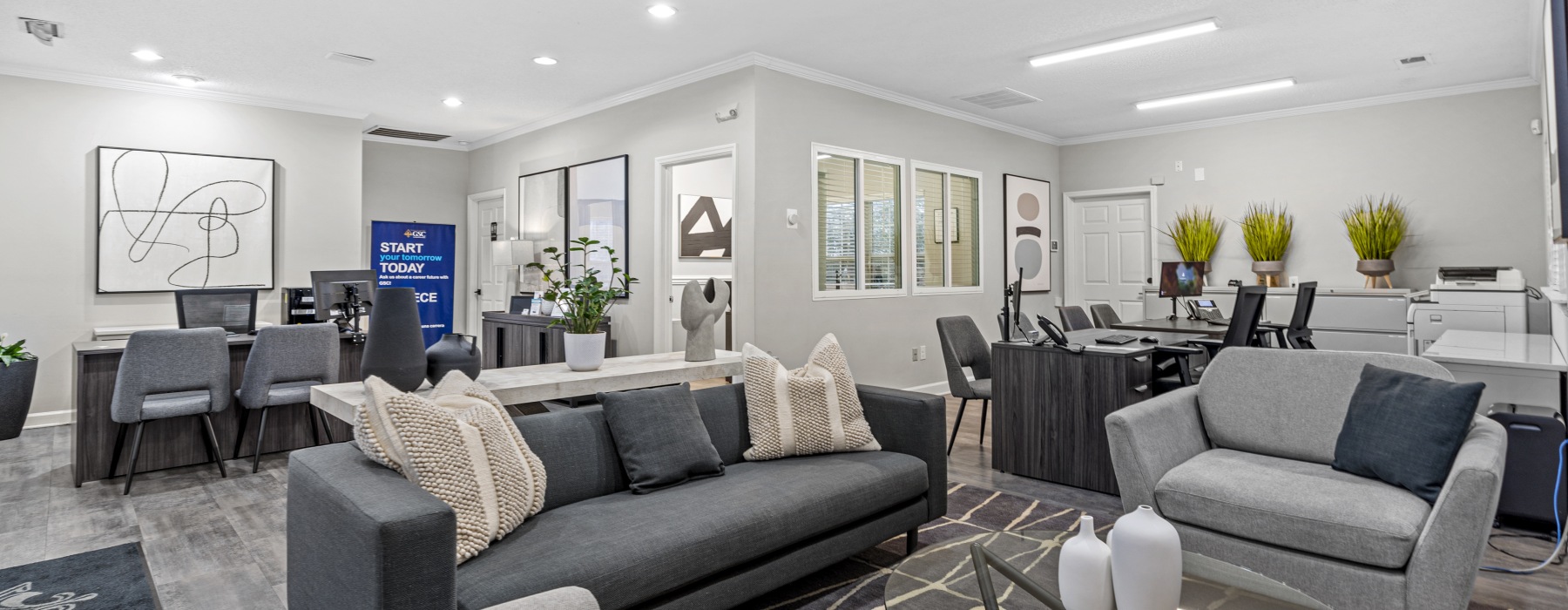 leasing office and resident lounge