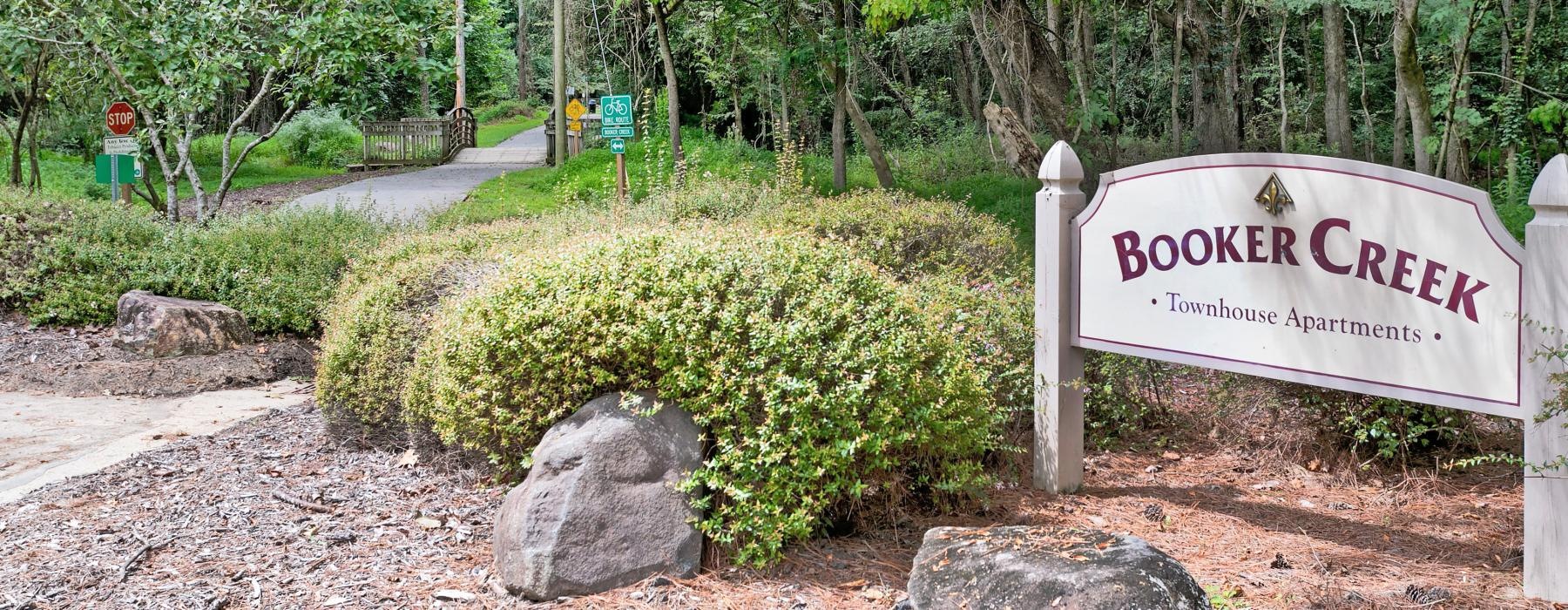 a sign in a garden