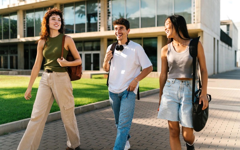 a group of people walking