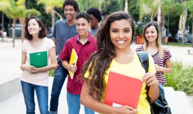 a group of students posing for a photo