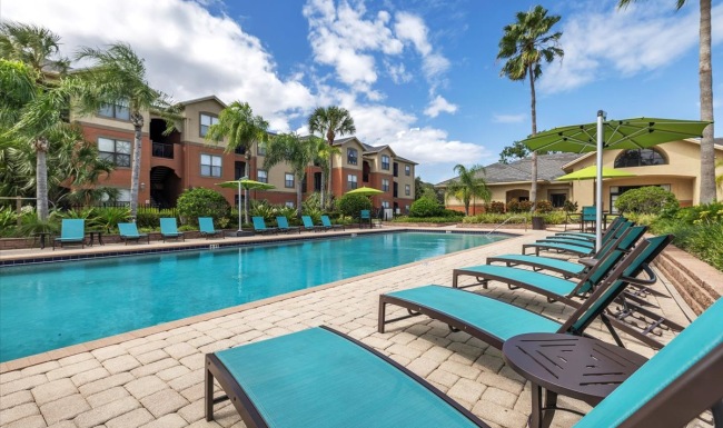 Resort-style swimming pool