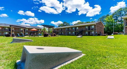 Social area with outdoor games