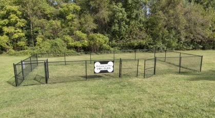 Fenced in dog park at Treehouse