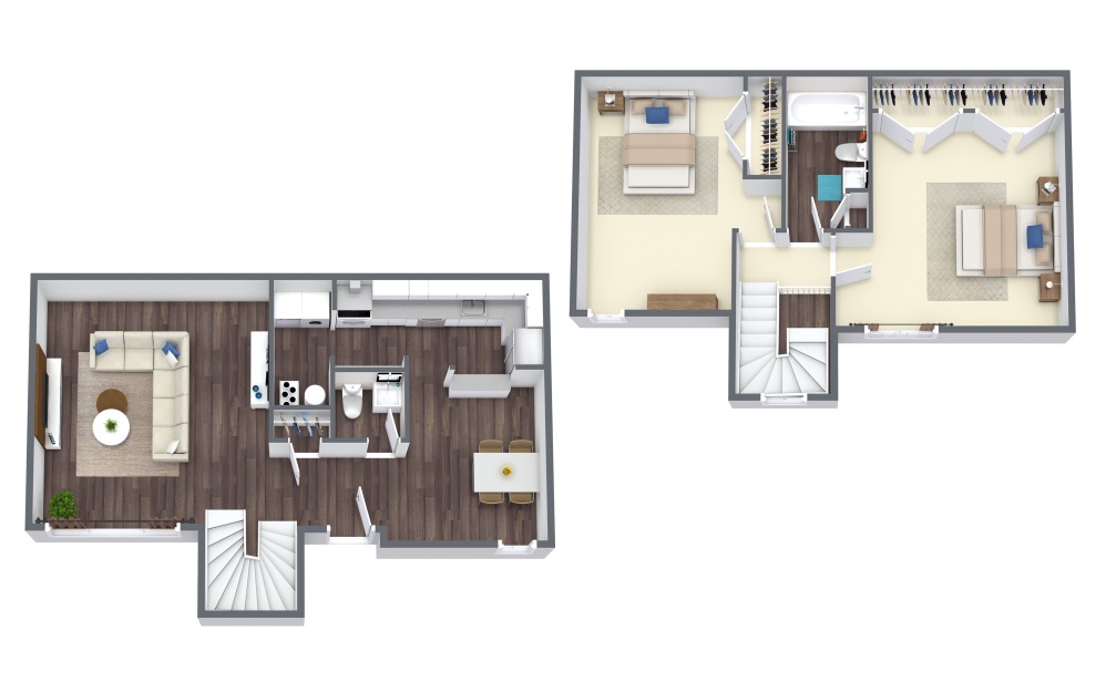 Chesham Townhome - 2 bedroom floor plan layout with 1.5 bathroom and 1090 square feet