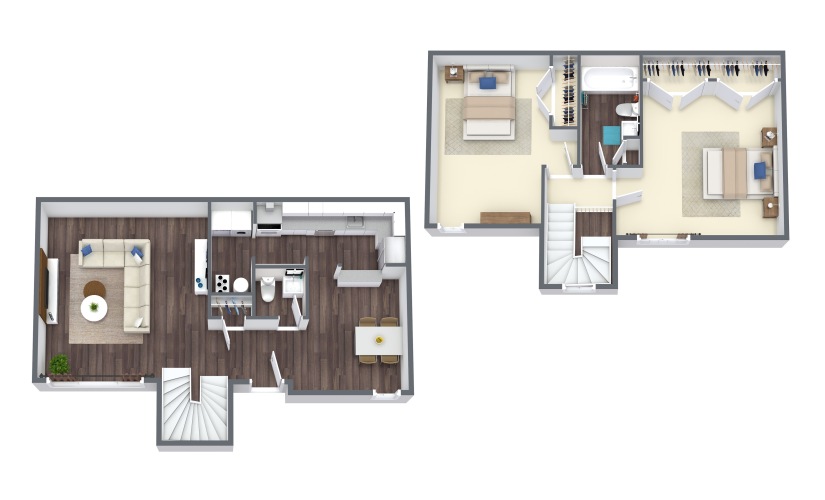 Chesham Townhome - 2 bedroom floor plan layout with 1.5 bathroom and 1090 square feet