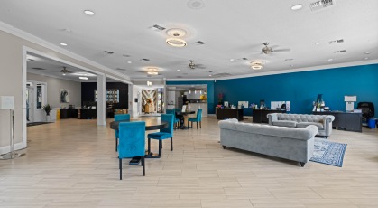 Leasing office with ample seating