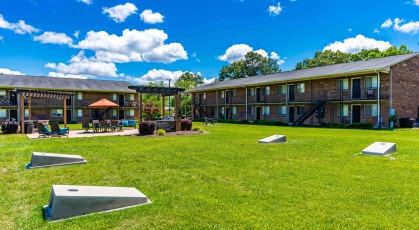 Social area with outdoor games