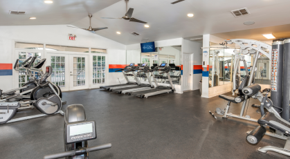 Fitness center with a variety of cardio and weight machines