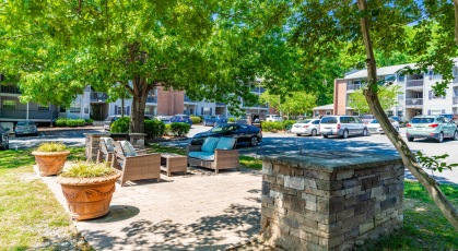 Social area with grilling station