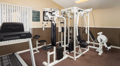 Fitness center with a variety of cardio and weight machines