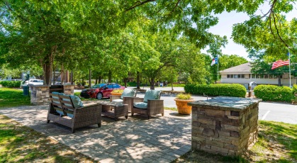 Social area with grilling station