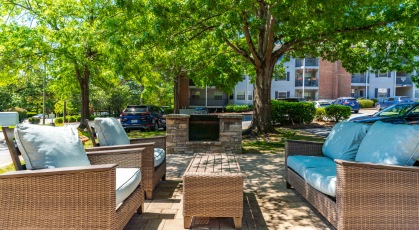 Social area with grilling station