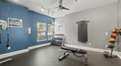 Fitness center with a variety of cardio and weight machines
