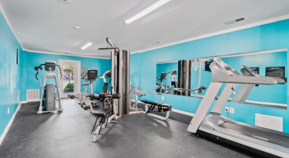 Fully equipped Fitness center with treadmills 