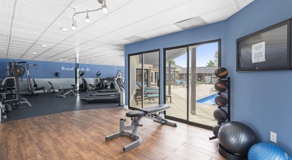 Fitness center with a variety of cardio and weight machines