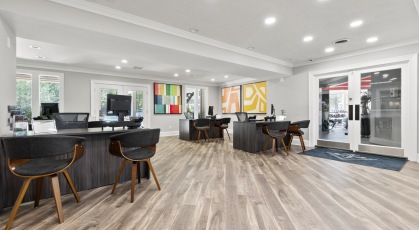 Leasing office with comfortable seating 