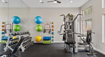 Fitness center with a variety of cardio and weight machines
