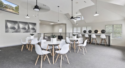 Business center with WiFi and multi-port charging stations 