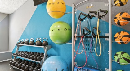 Fitness center with a variety of cardio and weight machines