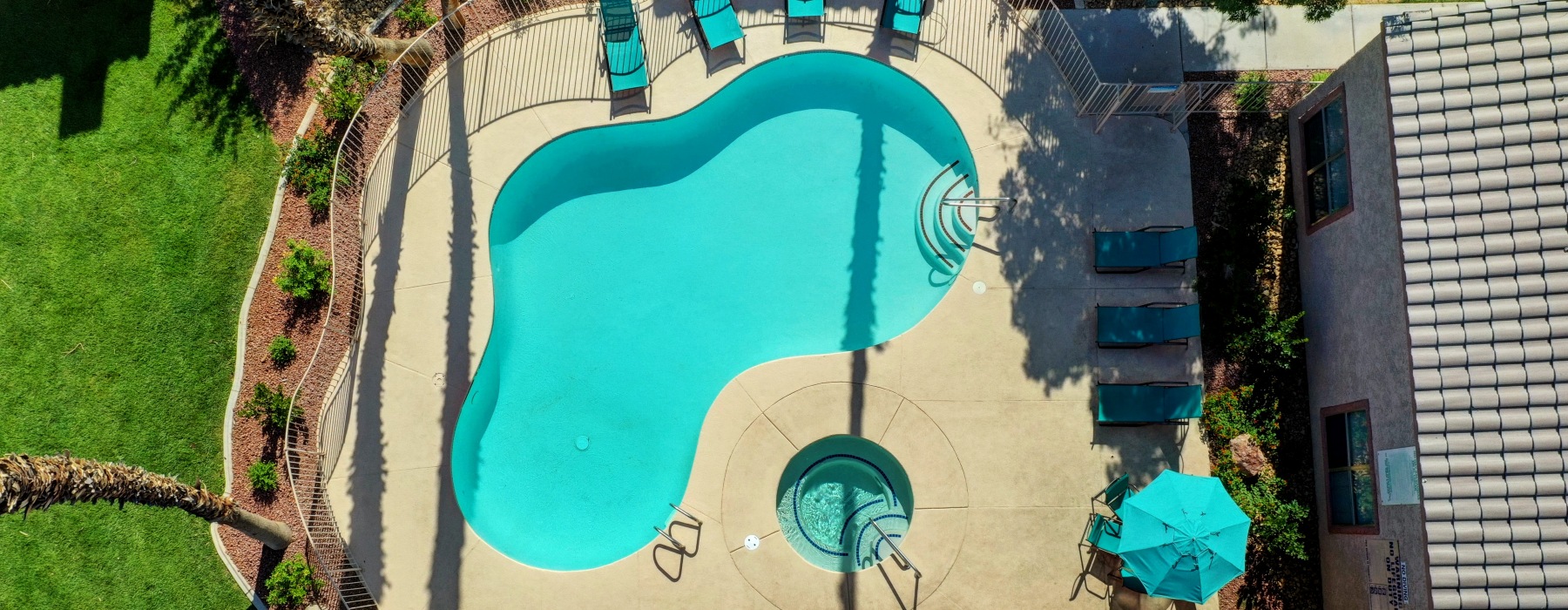 Pool and spa from above