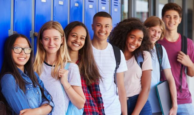 a group of people posing for a photo