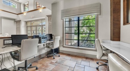 Business center with computers and printer