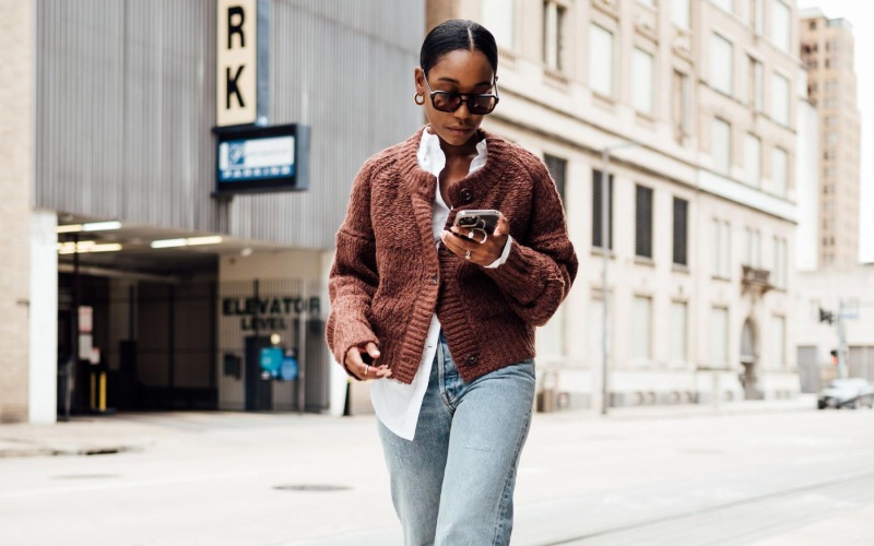 a person walking on a street