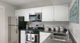 Kitchen with stainless steel appliances