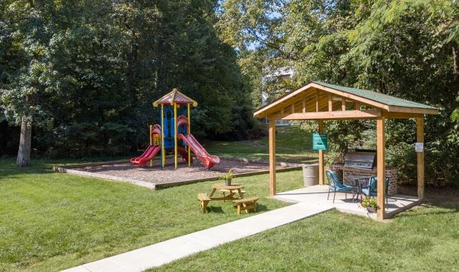 a play structure in a park