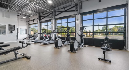 Fitness center with a variety of cardio and weight machines