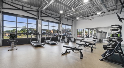 Fitness center with a variety of cardio and weight machines