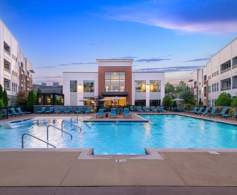 Sparkling blue pool