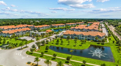 Aerial view of  the lakes & community