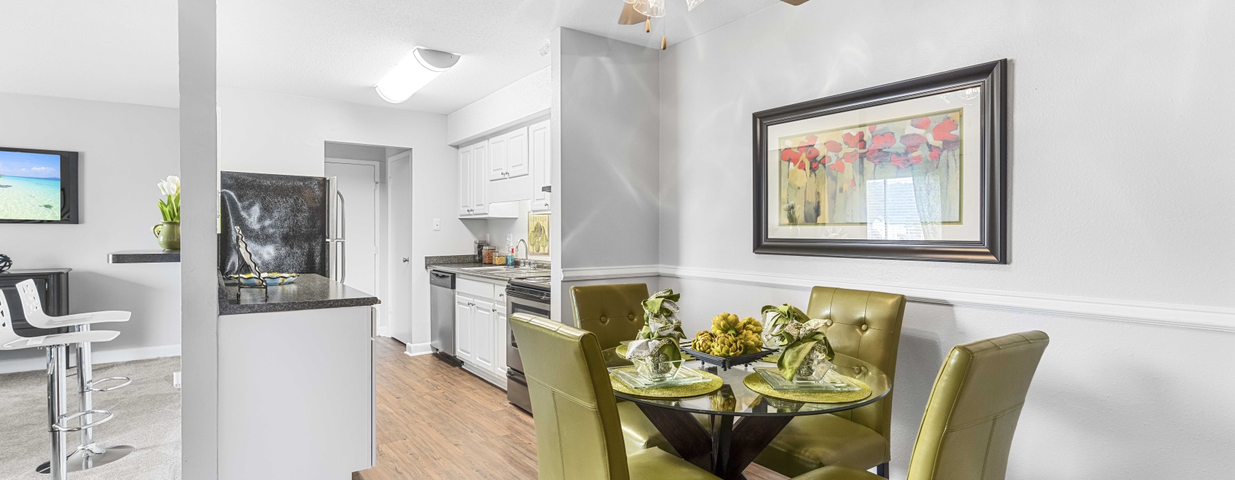 Kitchen with stainless steel appliances 