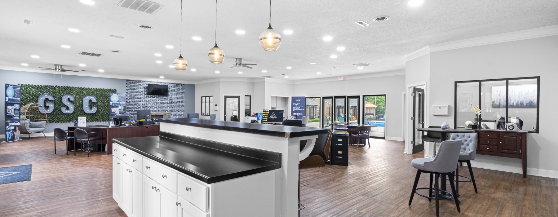 leasing office and resident lounge