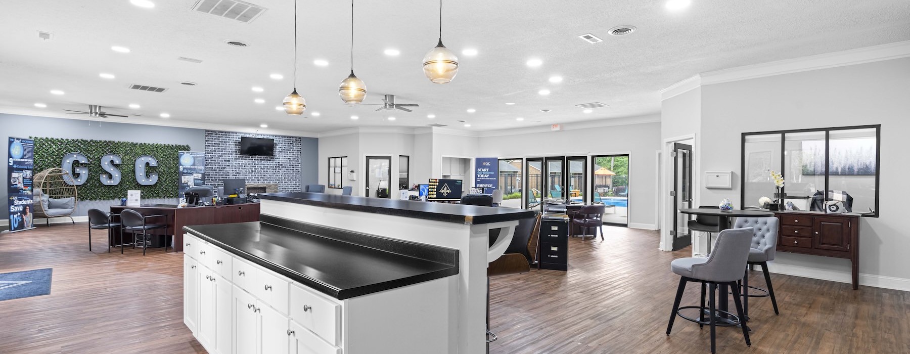 leasing office and resident lounge