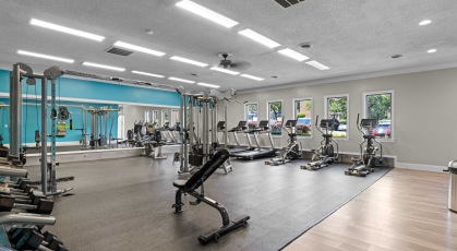 Fitness center with a variety of cardio and weight machines