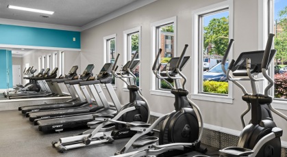 Fitness center with a variety of cardio and weight machines