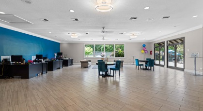 Leasing office with ample seating