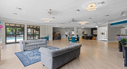 Leasing office with ample seating