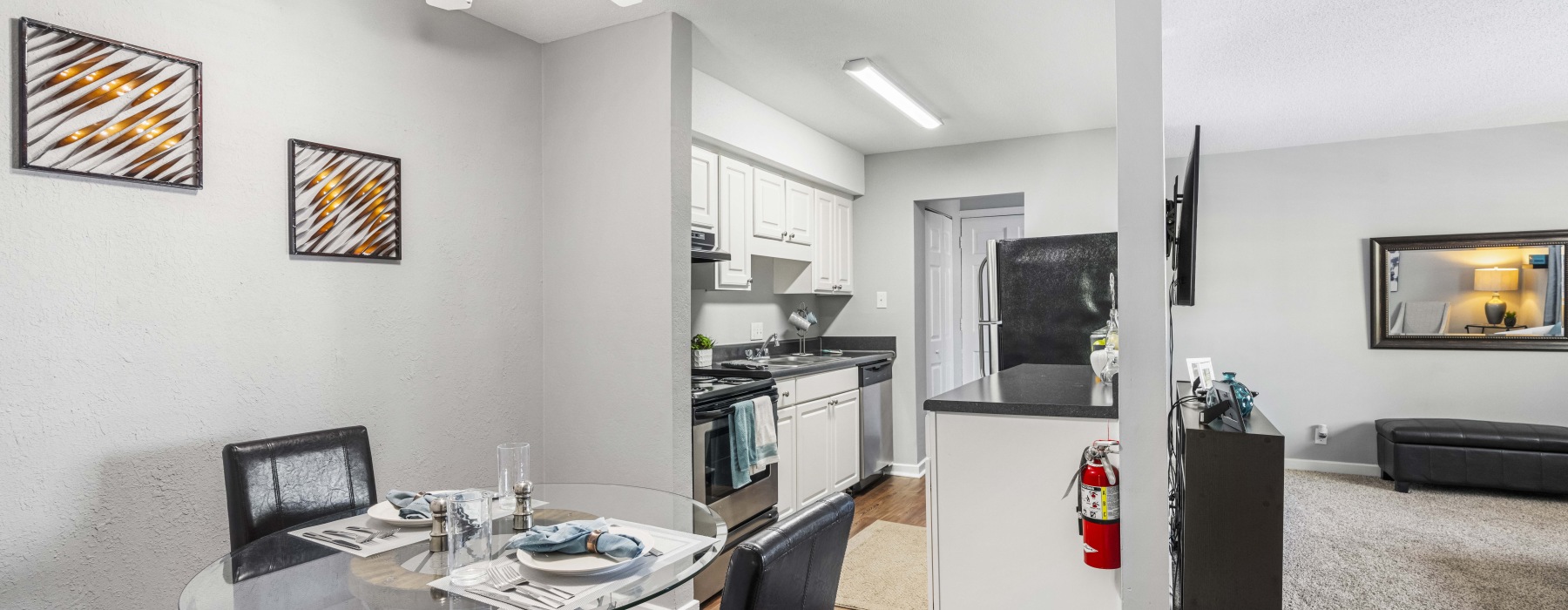 Kitchen with stainless steel appliances 