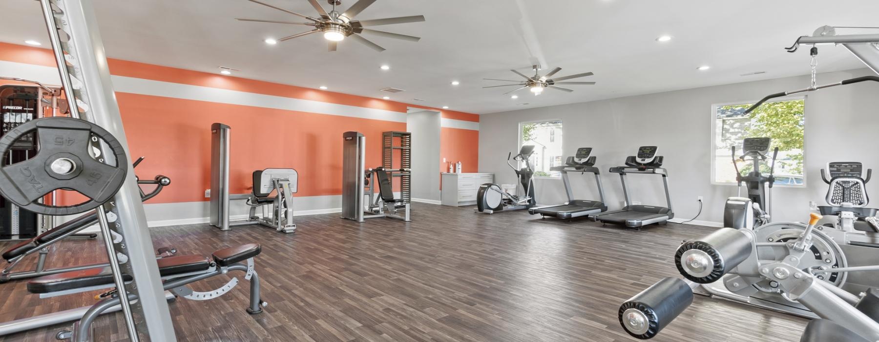 a room with exercise equipment