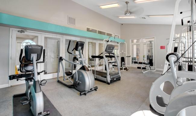 a room with exercise equipment