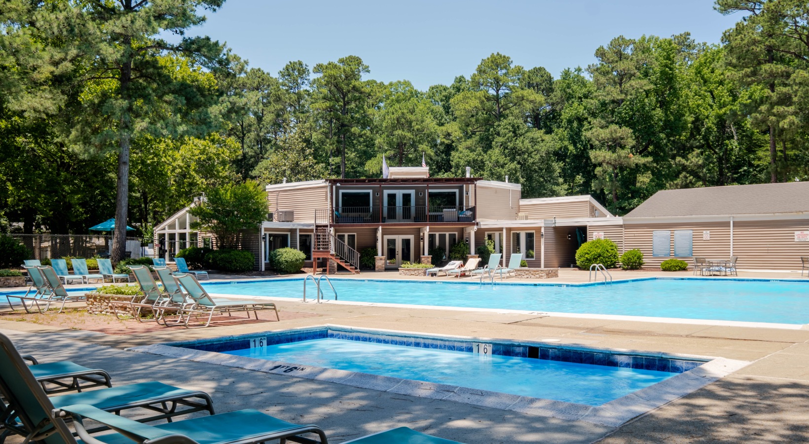 Swimming pool next to clubhouse