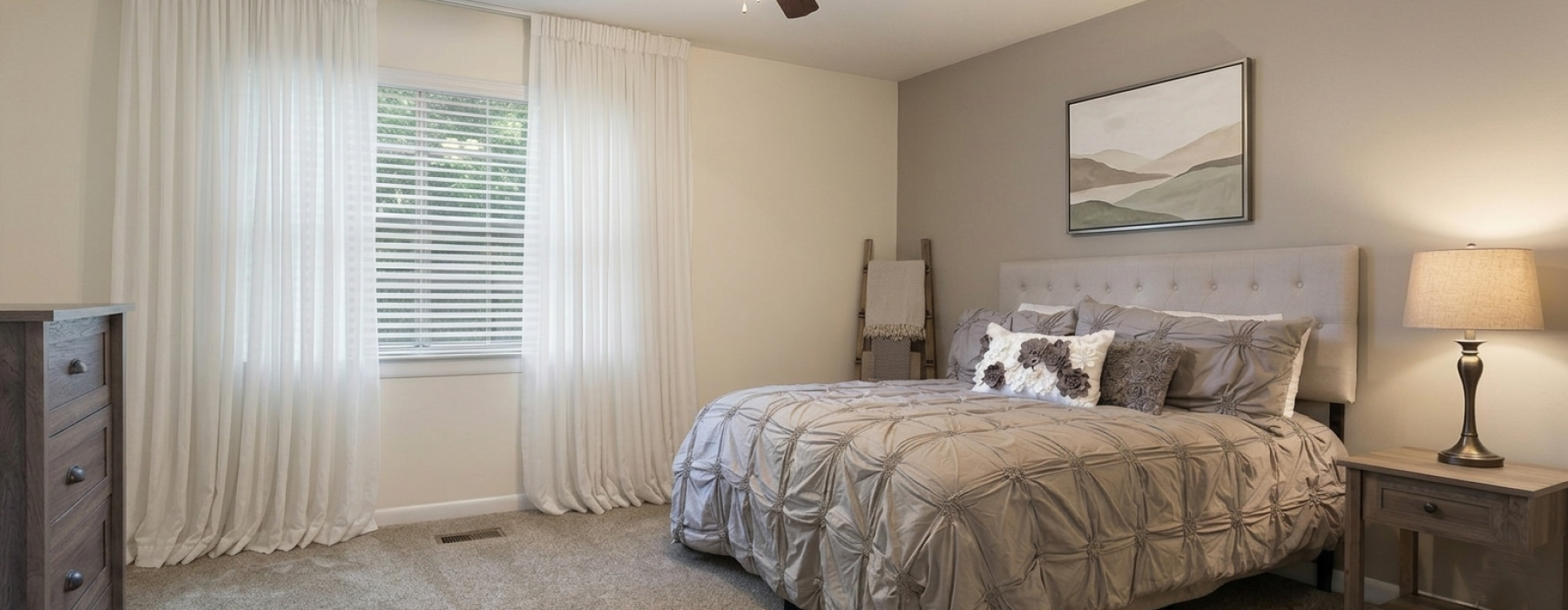 Bedroom with lots of natural light